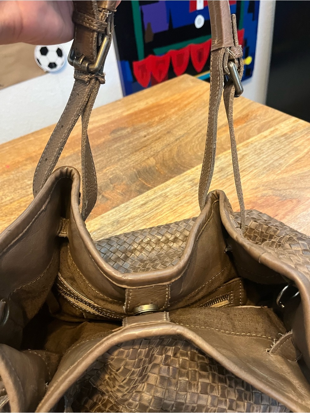 Valentina Woven Shoulder Bag - Brown - Picture 13 of 16